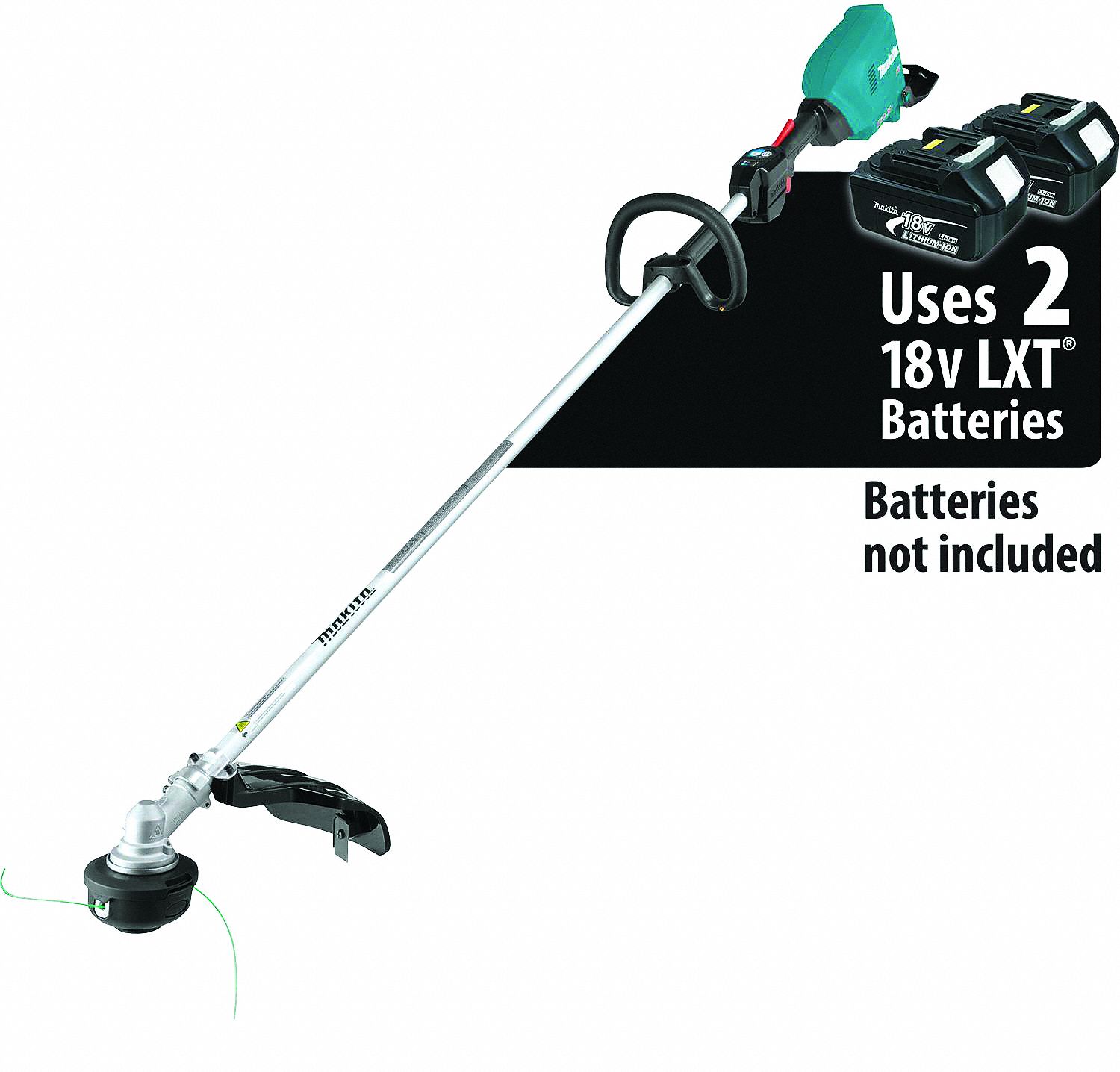 Battery-Powered String Trimmer: 17 in Cutting Wd, Straight Shaft, 72 1/2 in Shaft Lg, 30 cc