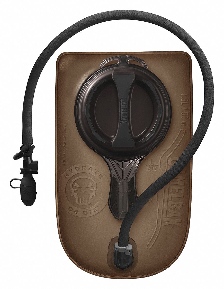 Reservoir Pack: Brown, 50 oz Capacity - Max, Polyurethane, 11 13/16 in Overall Lg