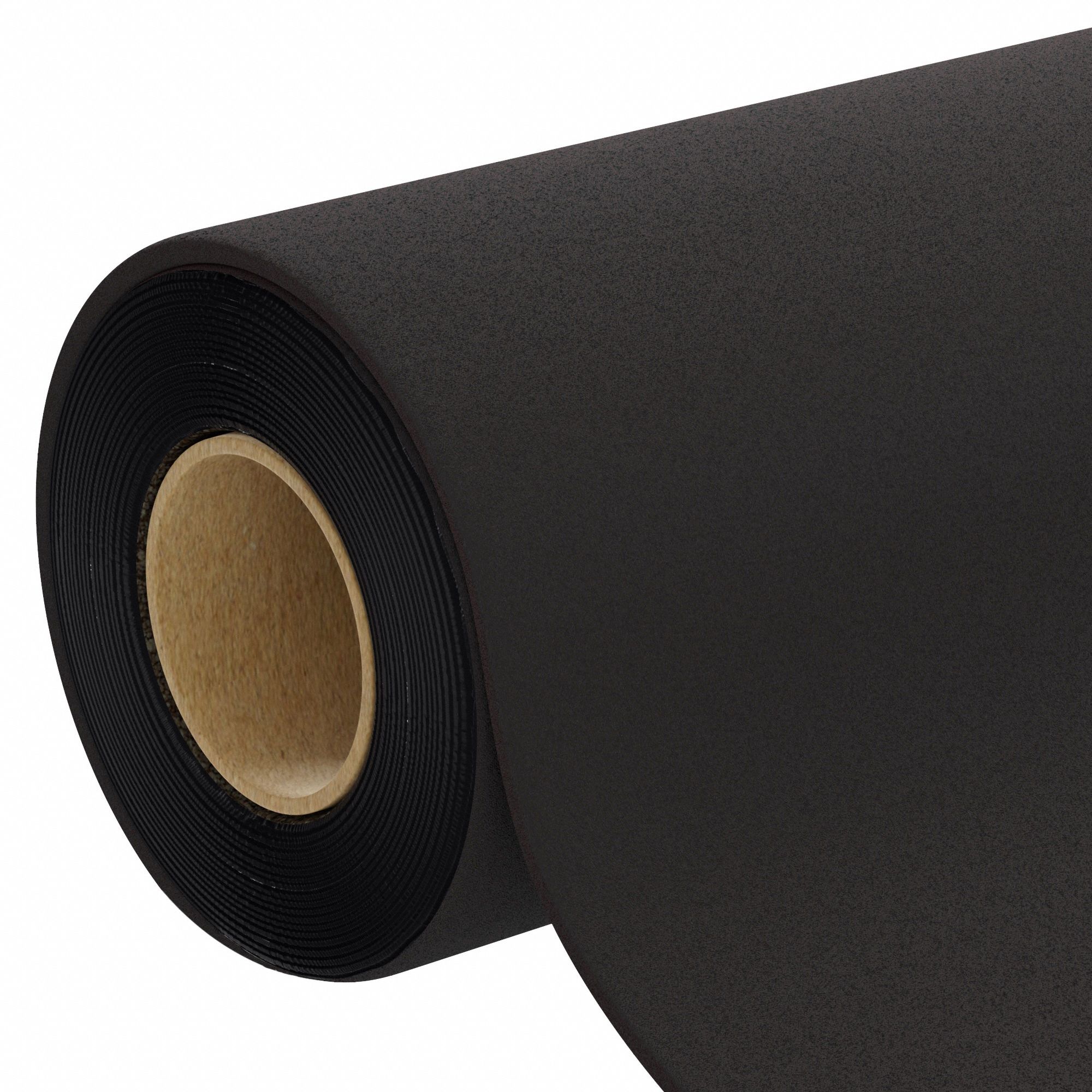 Foam Roll: Std, 1/8 in Thick, 36 in x 32 ft, Black, Closed Cell, Plain, -100°F to 500°F, Textured