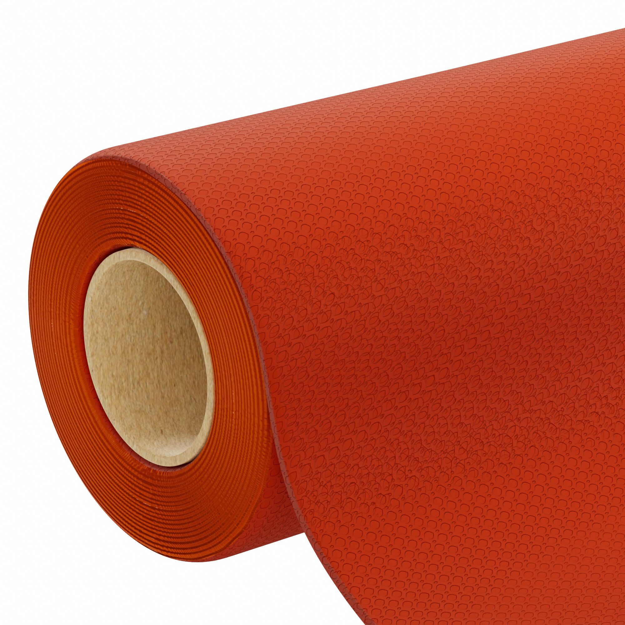 Foam Roll: Std, 1/16 in Thick, 36 in x 120 in, Red, Closed Cell, 1-Sided Adhesive, -100°F to 500°F