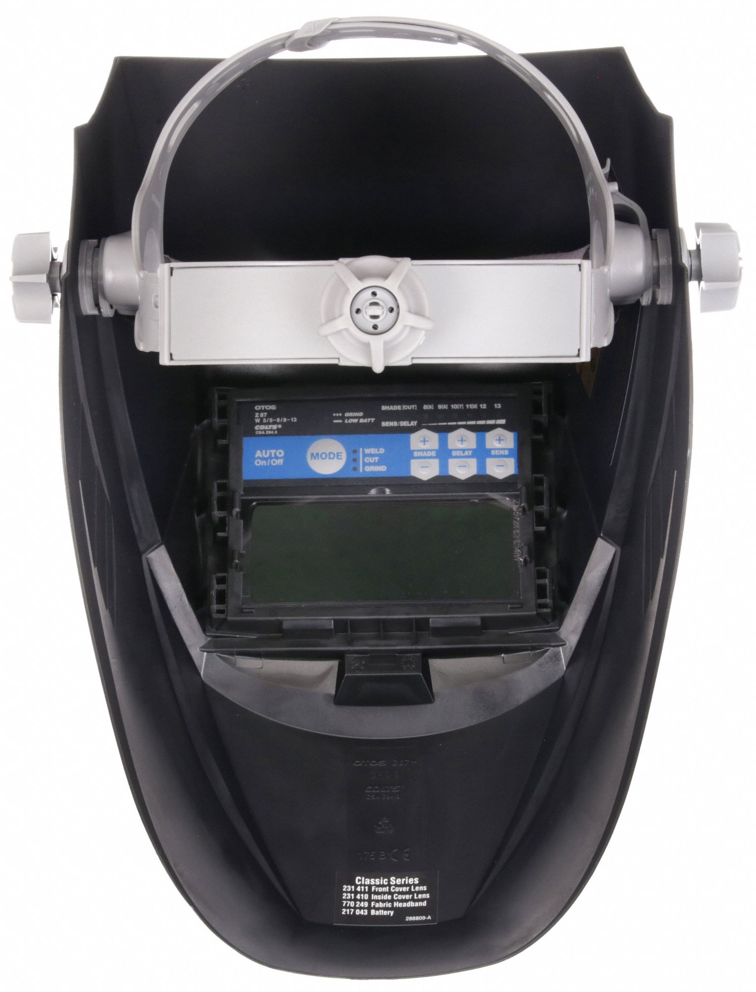 MILLER Welding Helmet AutoDarkening, 2 Arc Sensors, Black/Gray/Silver