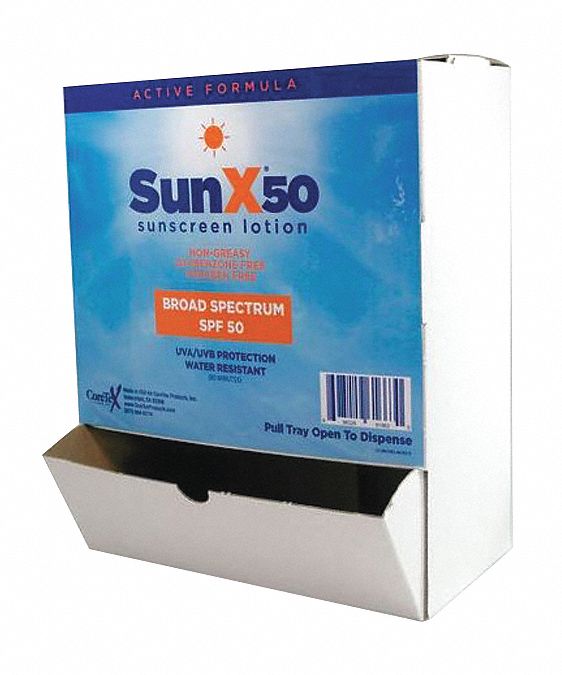 Sunscreen: 50 SPF, Lotion, 0.25 oz, 50 PK