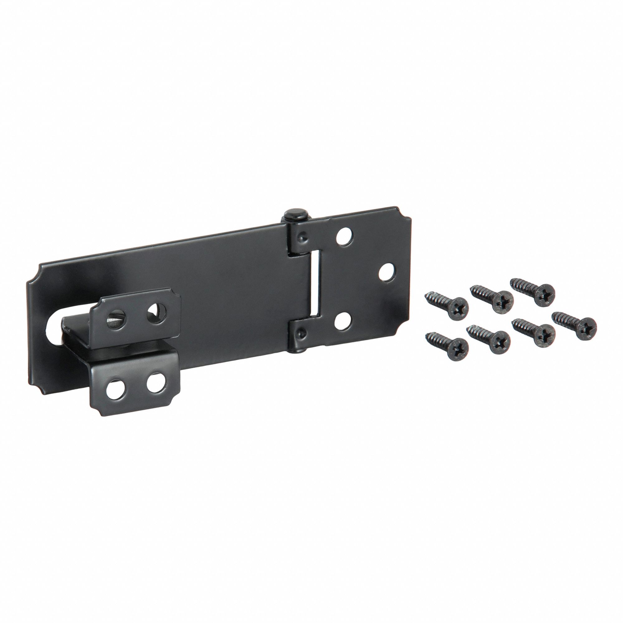 Fixed Staple Hasp,Black,3 1/2" L