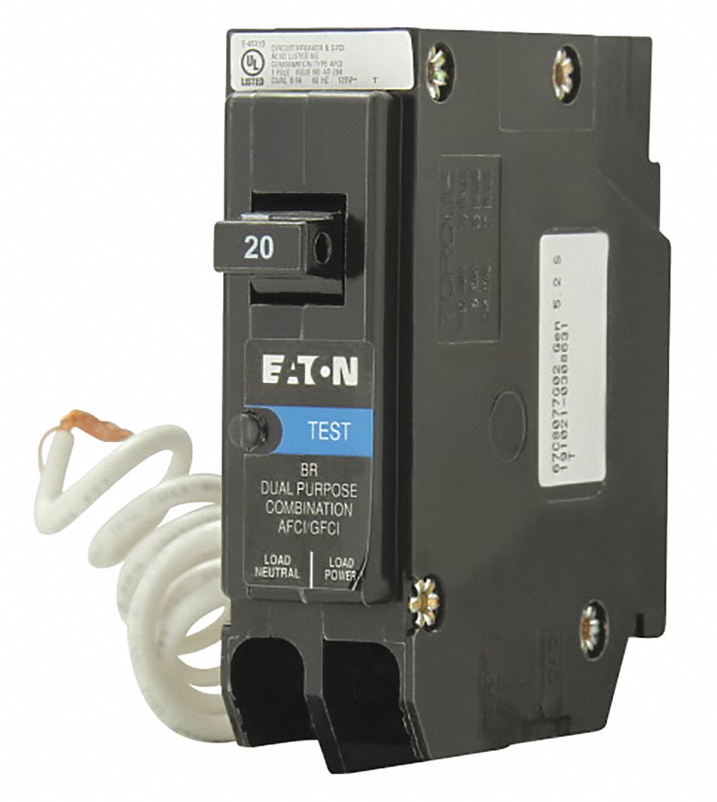 Circuit Breaker: 20 A, 120V AC, Single Phase, 10kA at 120V AC, Type BR Loadcenters, 1 Poles