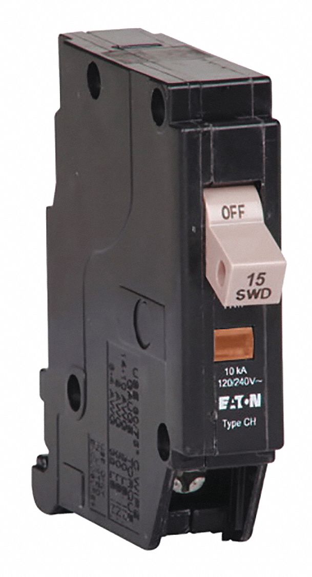 EATON Circuit Breaker, Amps 15 A, Circuit Breaker Type Standard, Number