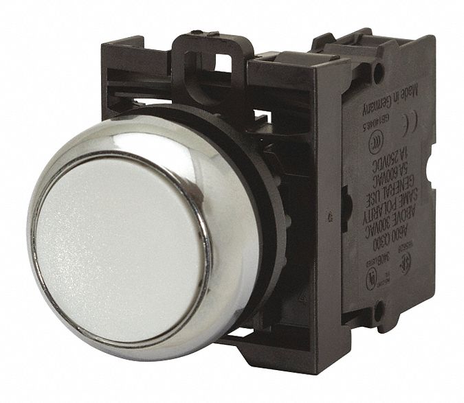 Illuminated Push Button: Illuminated, Flush Profile, Non-Metallic, 22 mm, 1NO