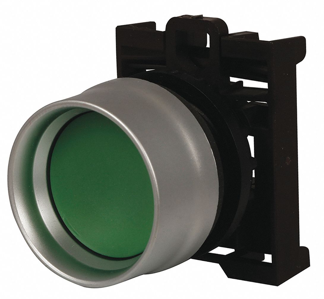 Flush Push Button, Black, Non-Illum, 22mm