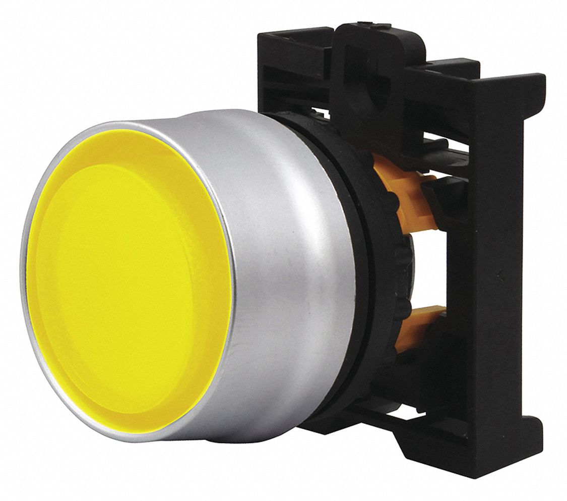 ExtendedPushButton, Yellow, Non-Illum, 22mm