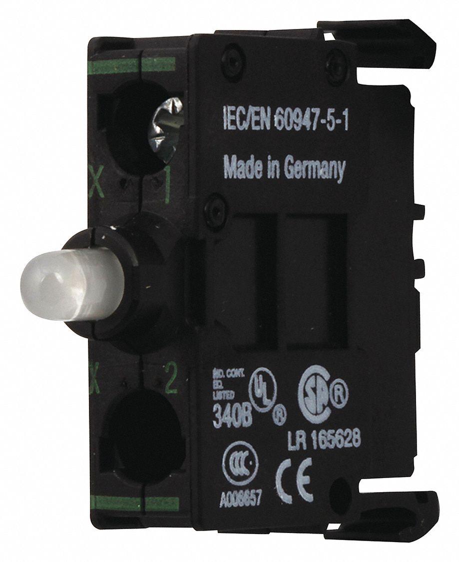 Lamp Module: 22 mm Size, Green, LED, 30 V AC/DC Rating, No Transformer