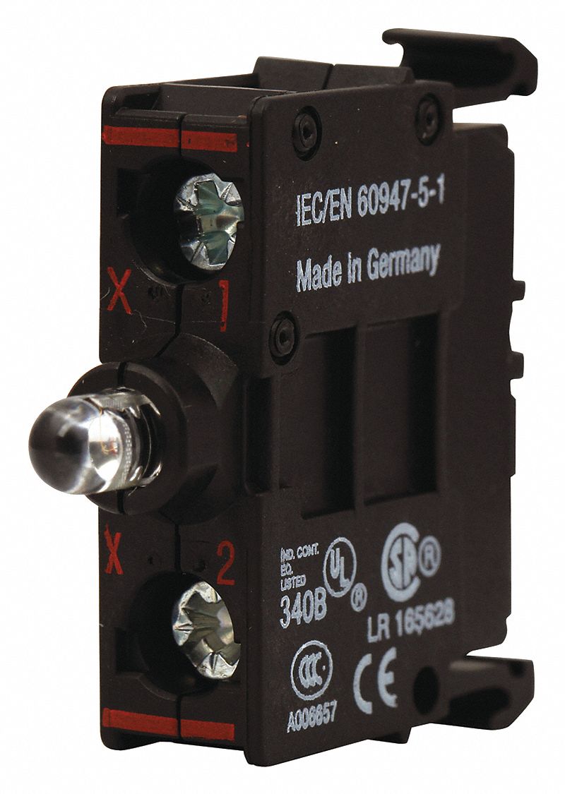 Lamp Module: 22 mm Size, Red, LED, 30 V AC/DC Rating, No Transformer