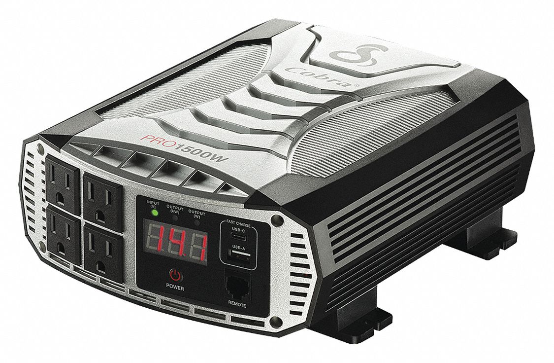 Inverter: Modified Sine Wave, Input Terminals, 1,500 W Continuous Output Power, 6 Outlets