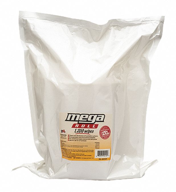 Wet Cleaning Wipes: Bag, 1, 200 ct Container Size, Ready to Use, Unscented, Quat, 2 PK