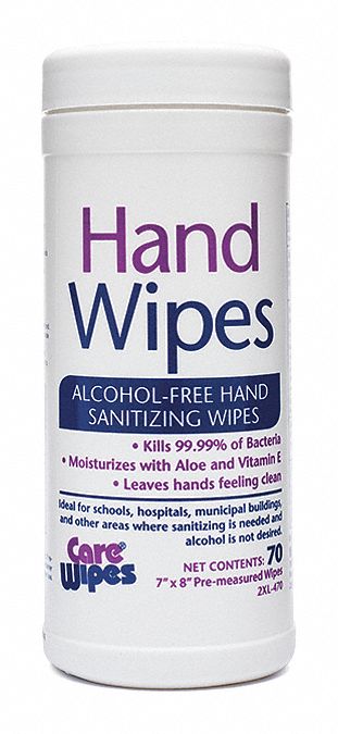 Hand Sanitizing Wipe: Box, Wipes, 7 in x 8 in Sheet Size, Unscented, 2XL, Sanitizing, 6 PK