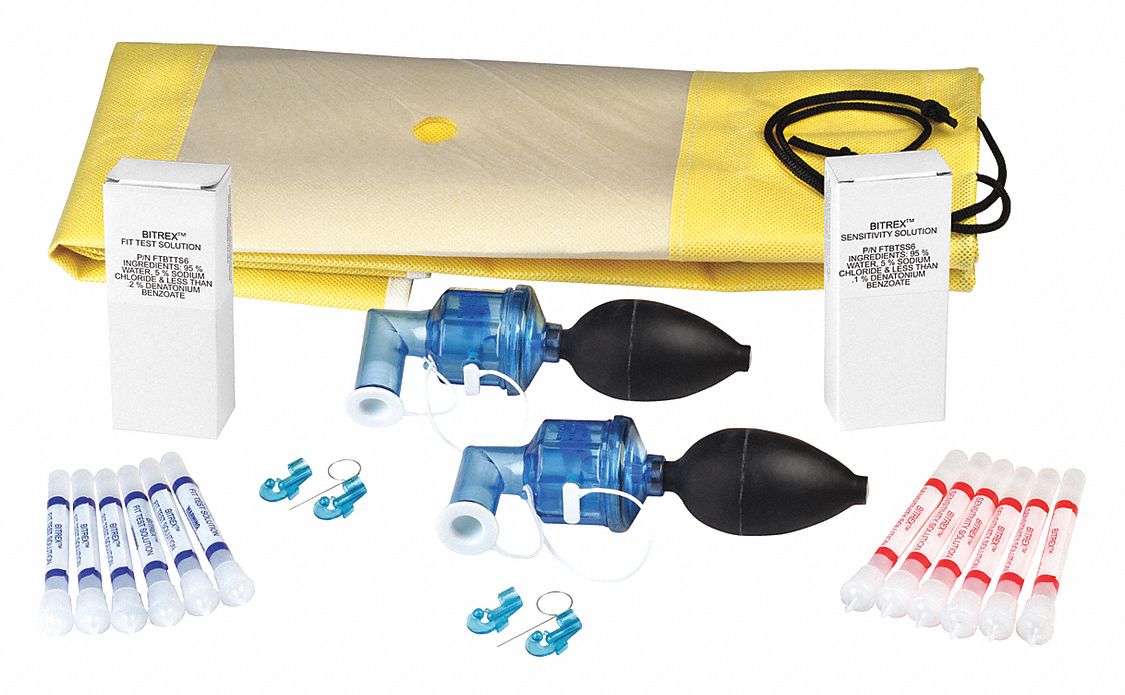 BITREX FIT TEST KIT, SENSITIVITY & FIT TEST SOLUTION/NEBULIZER, IT TEST HOOD, NIOSH