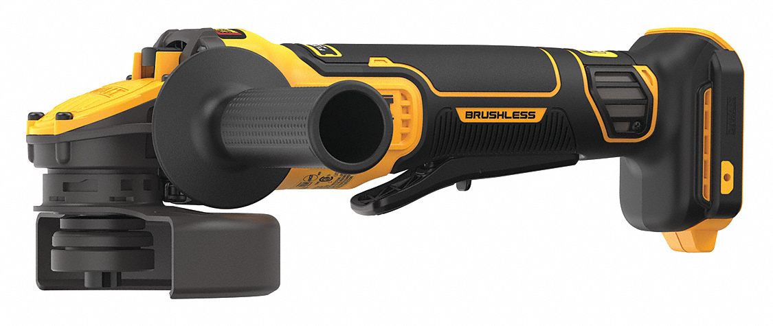 Angle Grinder: 5 in_4 1/2 in Wheel Dia, Brushless Motor, 20V DC, Std Head, Barrel Grip Grip