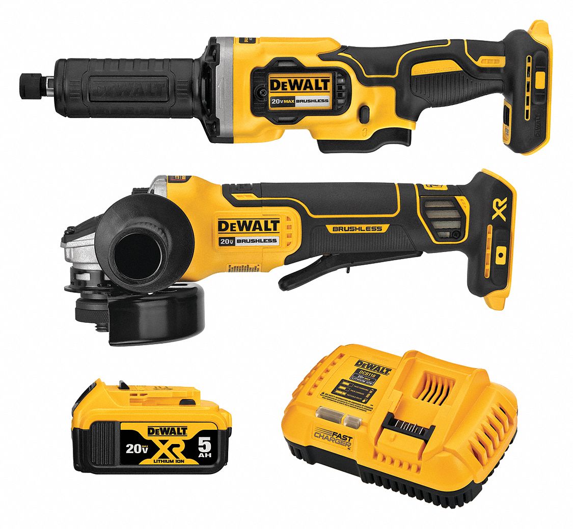 DEWALT Cordless Tool Combination Kit 20 V Volt 2 Tools Angle Grinder 9 000 RPM Die Grinder