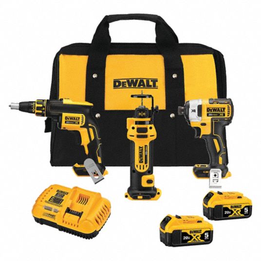 DEWALT, 20 V Volt, 3 Tools, Cordless Tool Combination Kit 60KA45