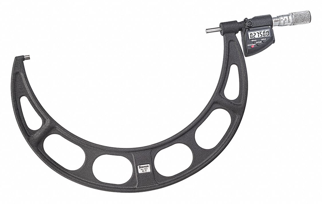 Digital Outside Micrometer: 1 121/125 in to 2 19/20 in /50 mm to 75 mm, Inch/Metric, IP67