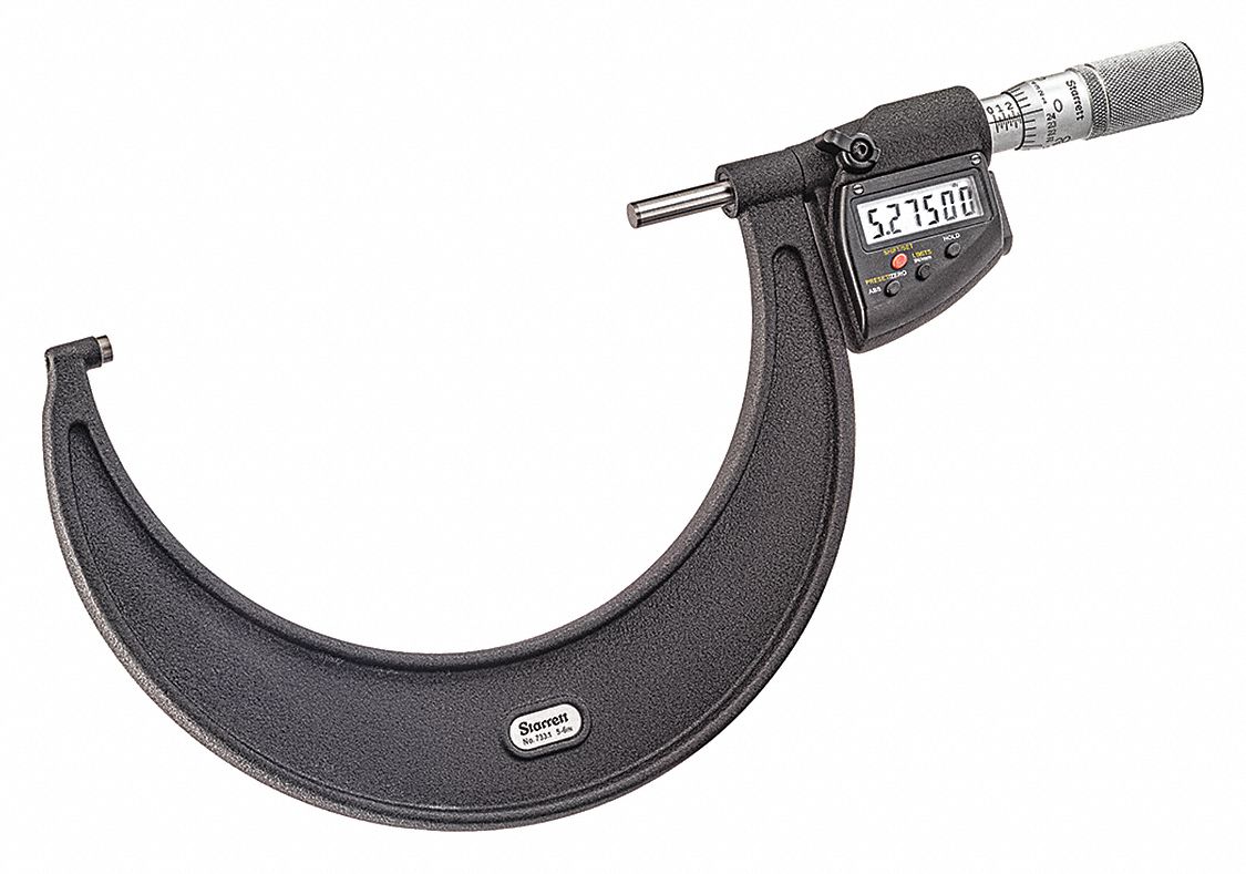 Digital Outside Micrometer: 2 19/20 in to 3 93/100 in /75 mm to 100 mm, Inch/Metric, IP67