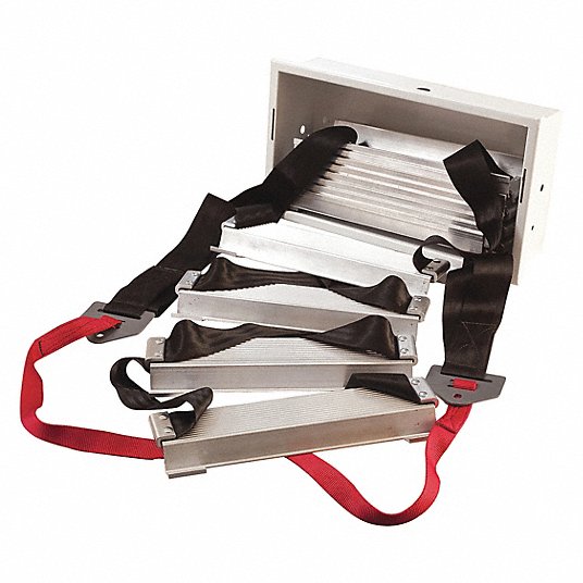 WERNER, 17 ft Overall Lg, 2-Story Built-In Fire Escape Ladder
