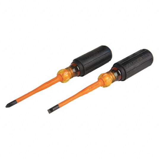 KLEIN TOOLS Slim-Tip Insulated Screwdriver Set, Phillips, Slotted ...