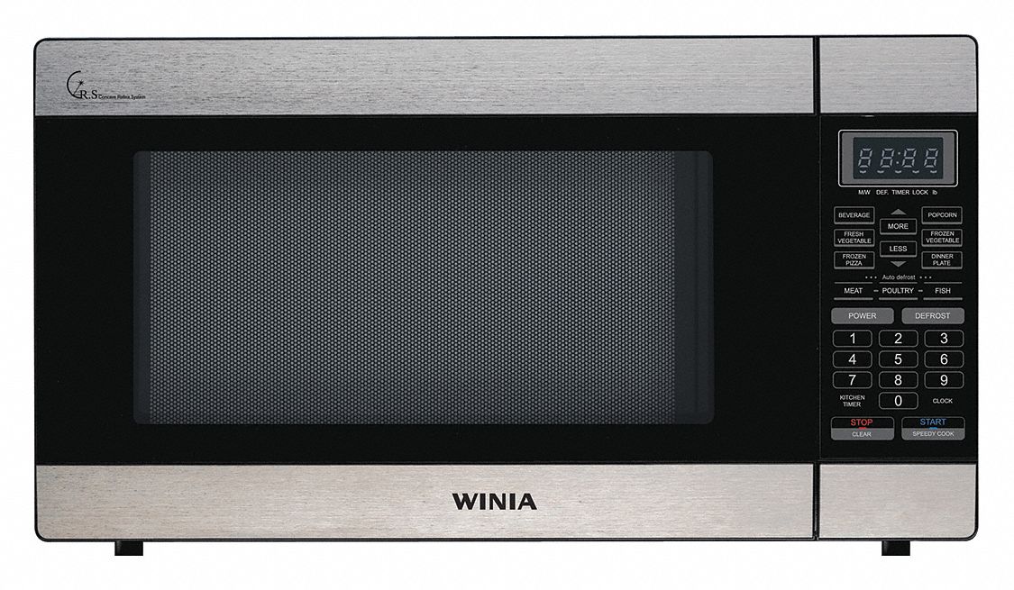 Microwave: Stainless Steel, 1.6 cu ft Oven Capacity, 1,100 W Cooking Watt, 10 Power Levels
