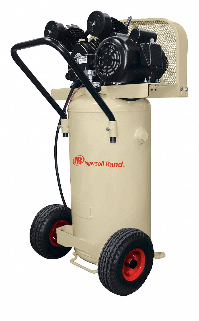 PORTABLE AIR COMPRESSOR, OIL LUBRICATED, 20 GAL, VERTICAL, 2 HP, 5.2 CFM AT 90 PSI