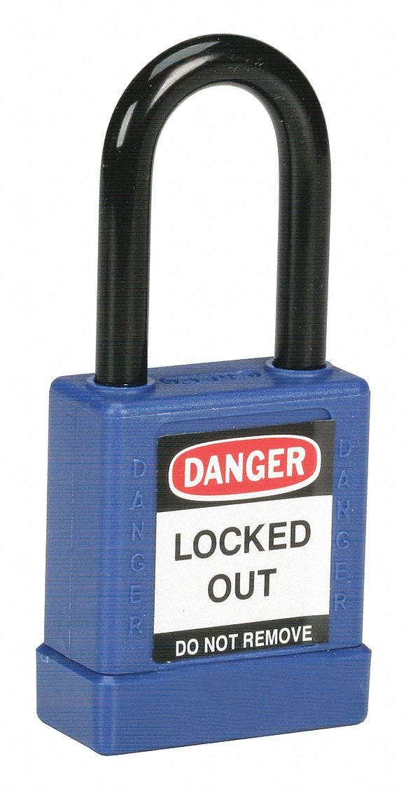 Lockout Safety Padlock: Keyed Different, Aluminum, Std Body Body Size, Steel, Std, Purple