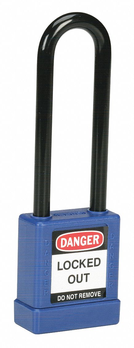 Lockout Safety Padlock: Keyed Different, Aluminum, Std Body Body Size, Steel, Std, Purple