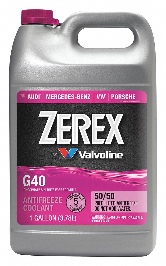 ZEREX, PreDiluted 50/50, 1 gal Container Size, G40 Antifreeze