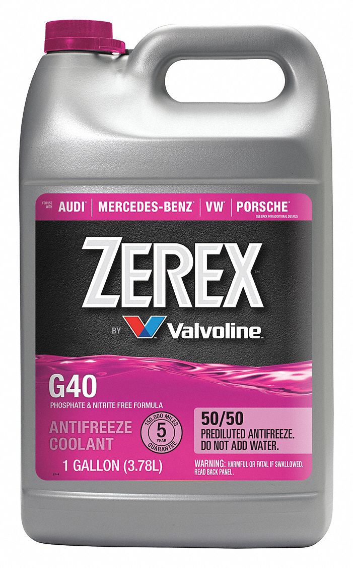 ZEREX, Pre-Diluted 50/50, 1 gal Container Size, G-40 Antifreeze