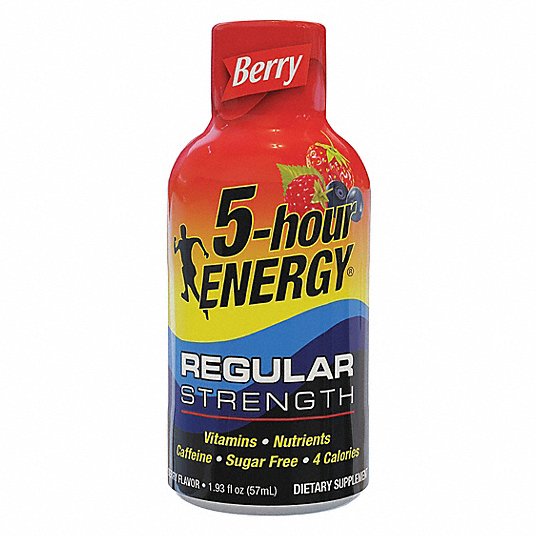 Energy Shot: Caffeinated, Berry, Bottle, 1.93 oz Pack Wt, 1.93 oz Net Wt, 4 PK