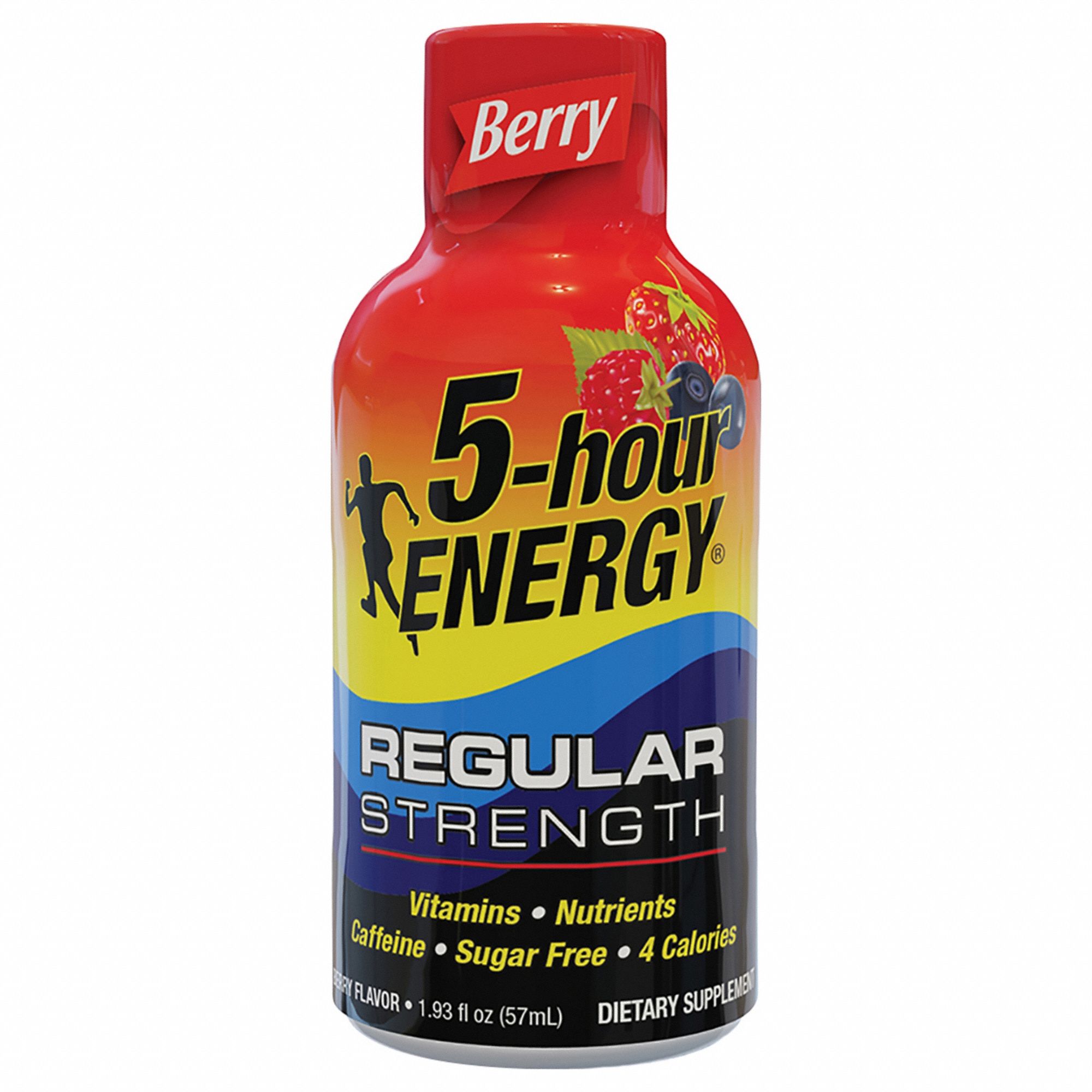 Energy Shot: Caffeinated, Berry, Bottle, 1.93 oz Pack Wt, 1.93 oz Net Wt, Liquid, 4 PK