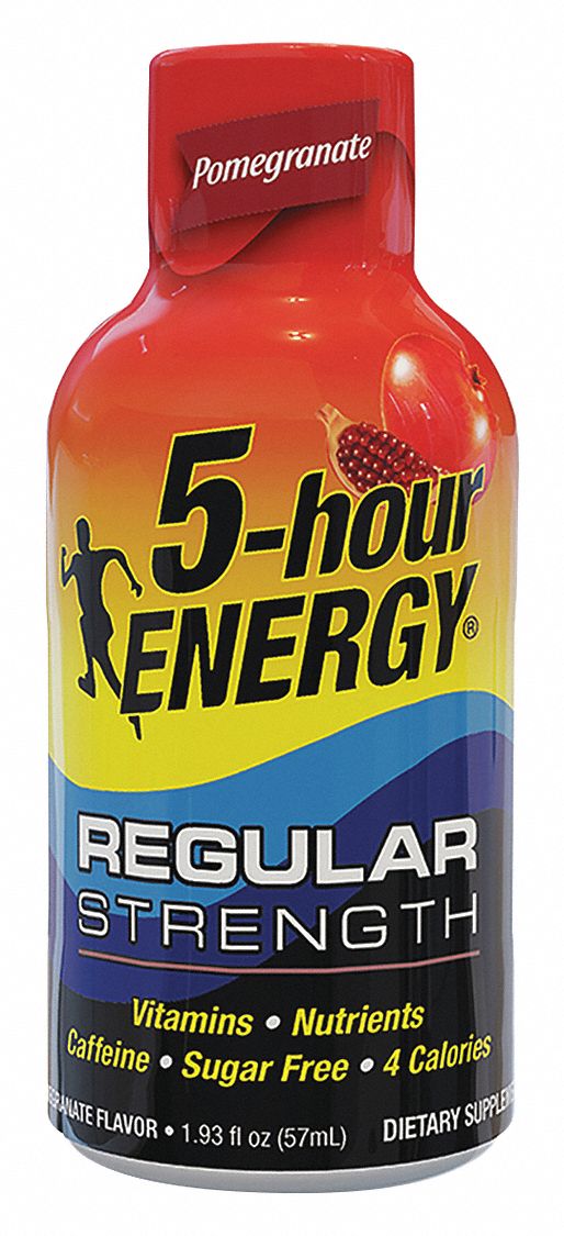 Energy Shot: Caffeinated, Pomegranate, Bottle, 1.93 oz Pack Wt, 1.93 oz Net Wt, 4 PK