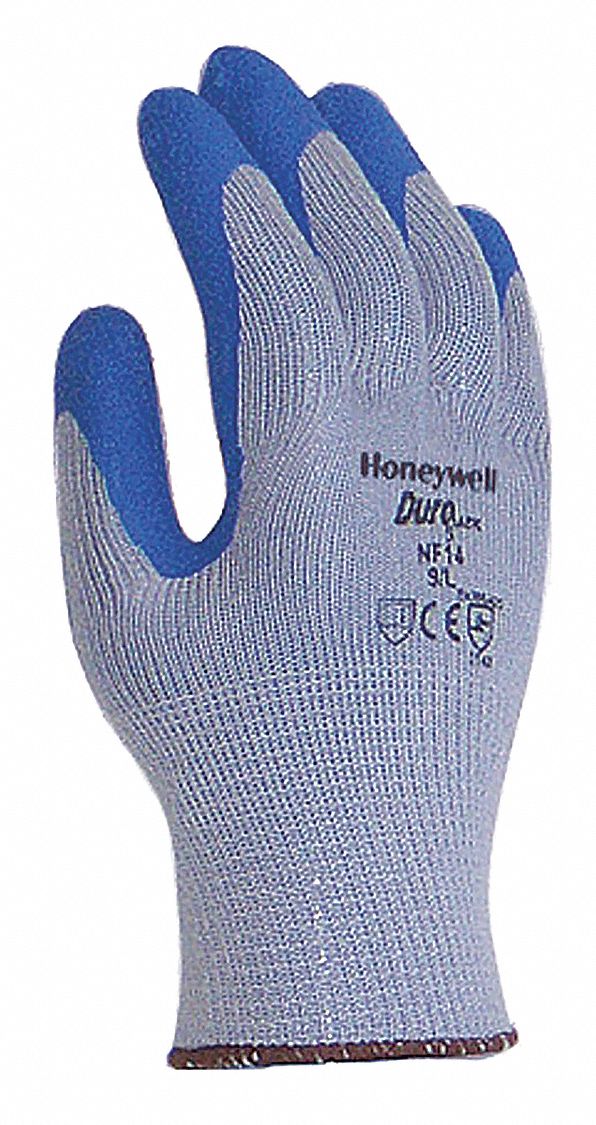 COATED GLOVES, 2XL (11), ROUGH, LATEX, PALM/FINGERS, FULL FINGER, GREY, 12 PK