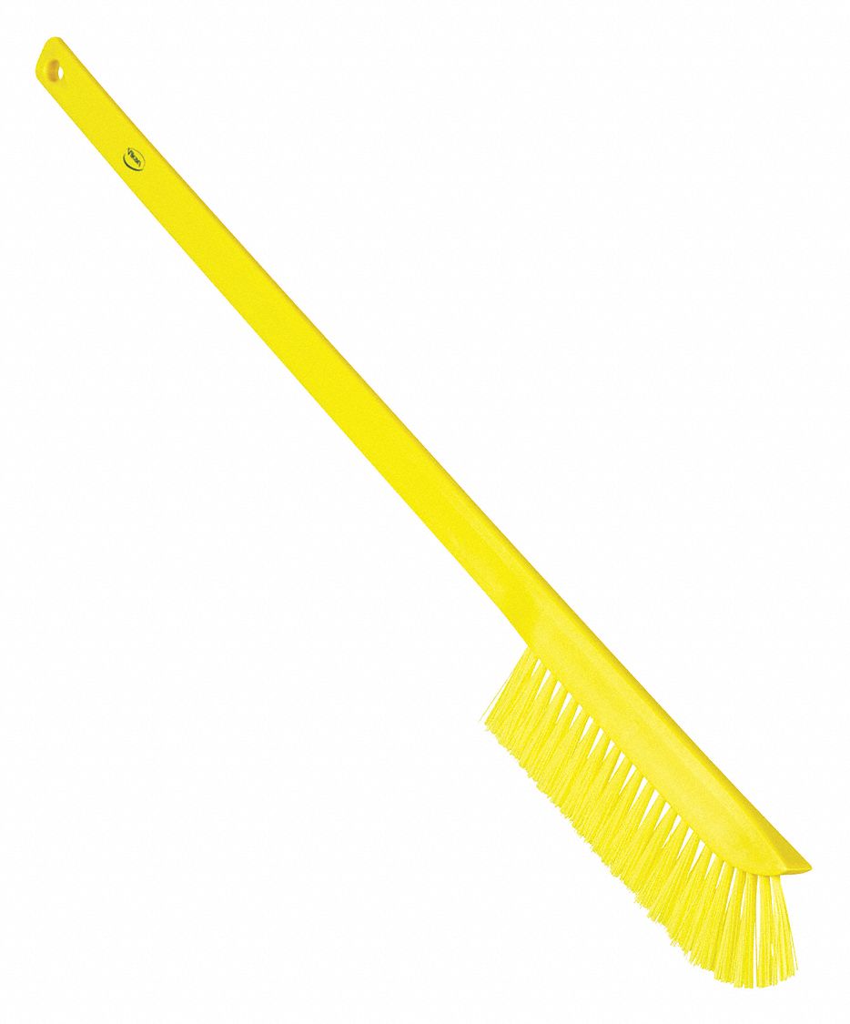 Vikan 70676 Waterfed Washing Brush w/ Angle Adjustment- Soft/Split, Yellow