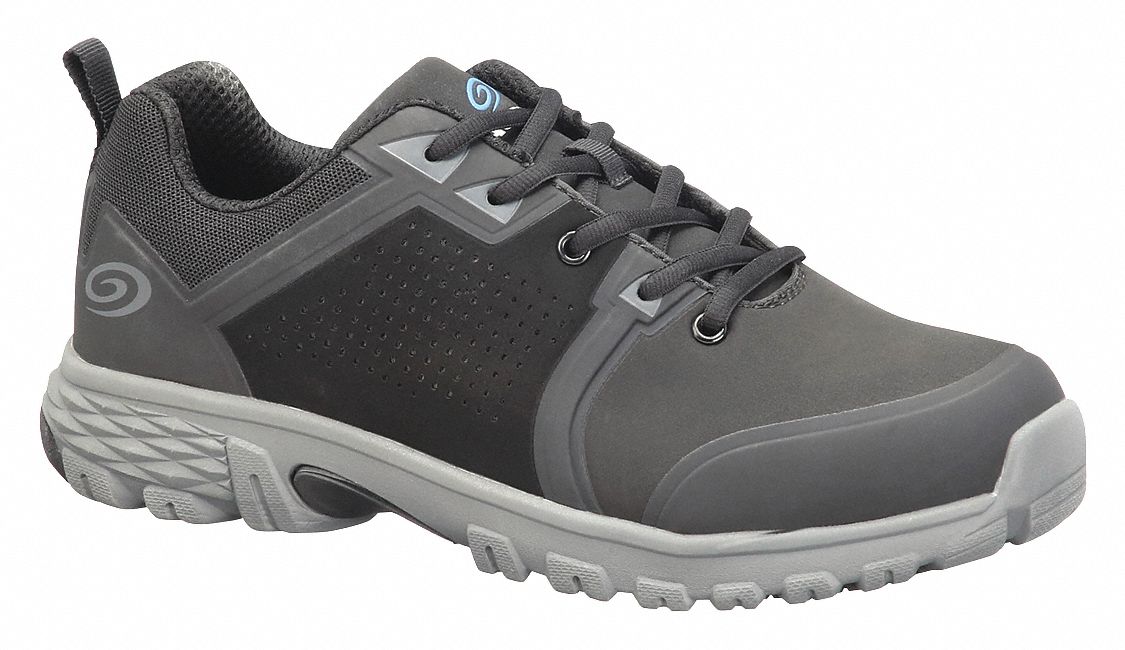 Athletic Shoe: Men's, Size 10 1/2, M, Black, Alloy Toe Cap, Removable Insole