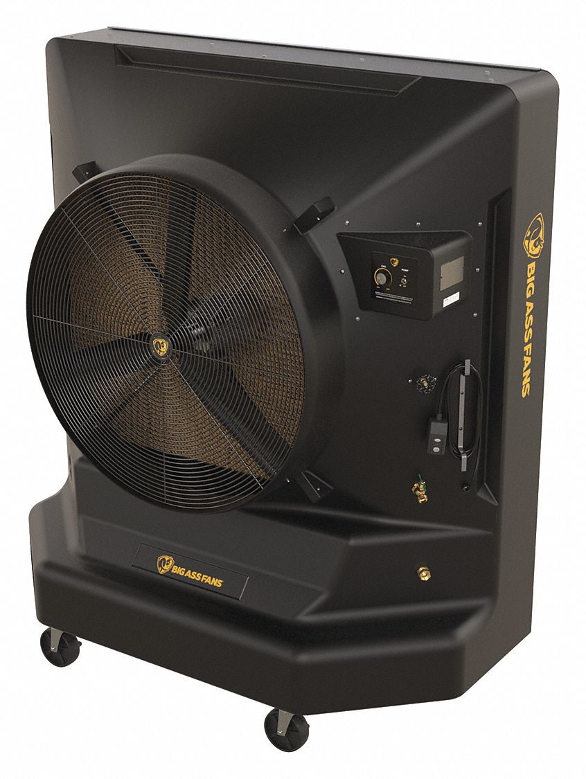 EVAPORATIVE COOLER, DIRECT, 3600 SQ FT, 8A, 6400/9700 CFM, 46 GALLON, 62X70X31 IN