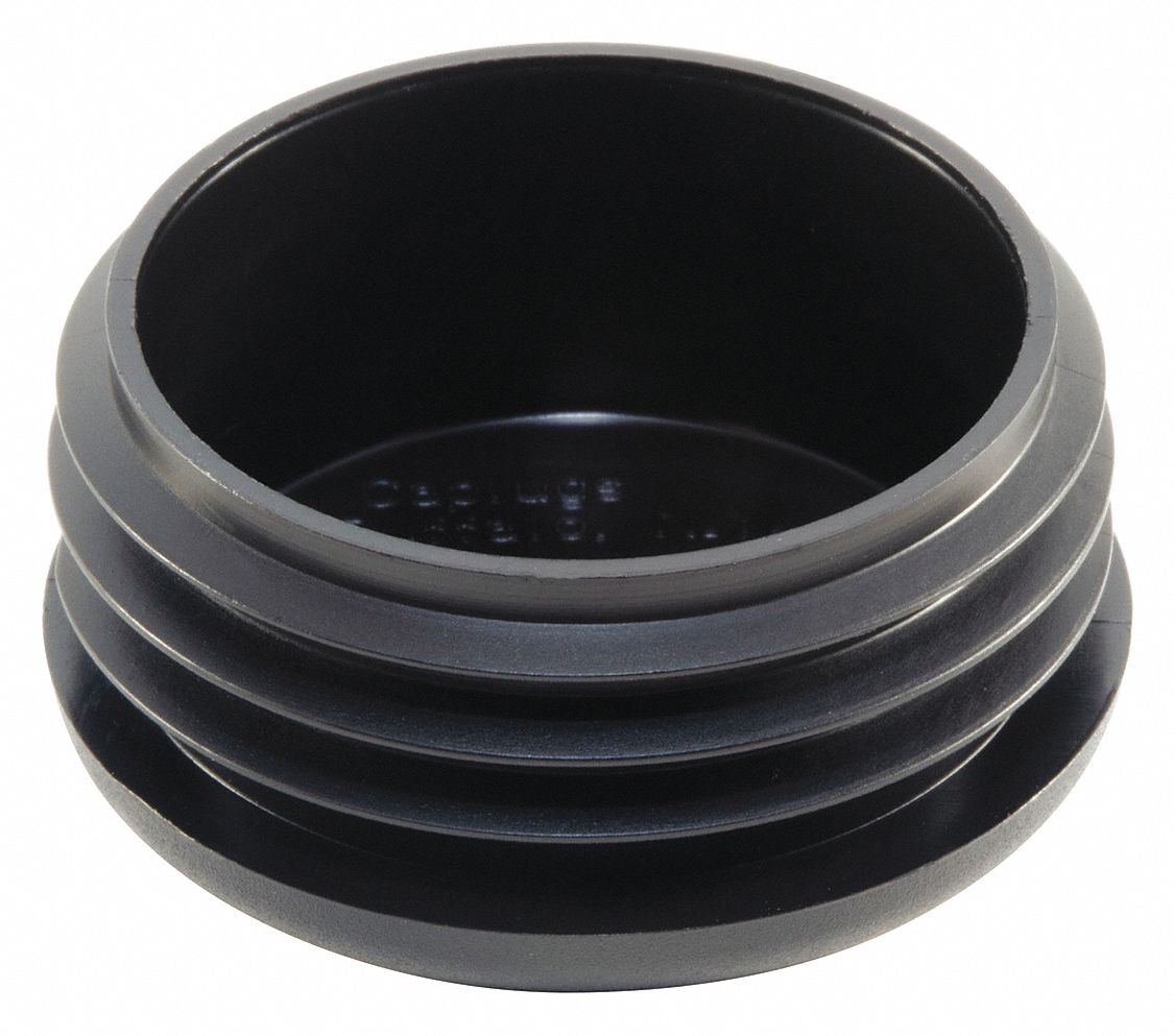Round Furniture Glide: LDPE, Black, 0.44 in Plug Lg, 0.625 in Plug Dia, Round, 1, 000 PK