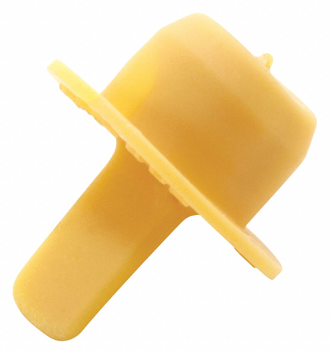 Ergo Center Pull: Thermoplastic Rubber, For 0.833 in to 0.84 in Hole, Yellow, 4, 000 PK