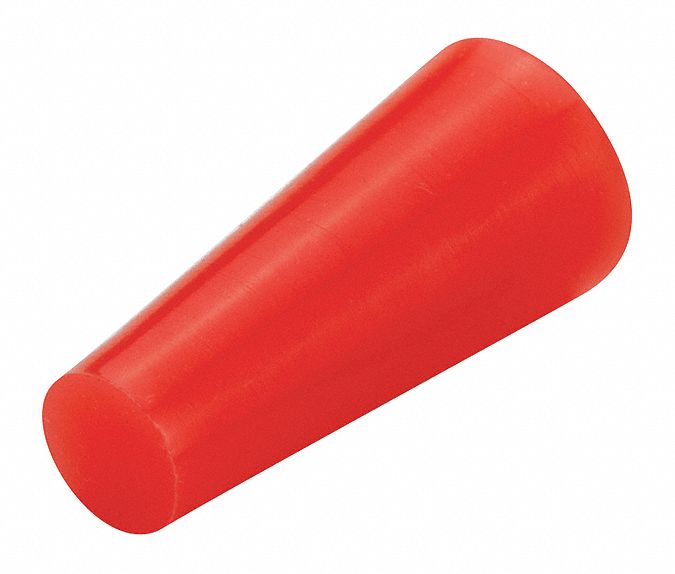 Extra-Long Ultrabake Plug: Silicone, For 0.25 in to 0.437 in Hole, Red, 1 in Overall Lg, 1, 000 PK