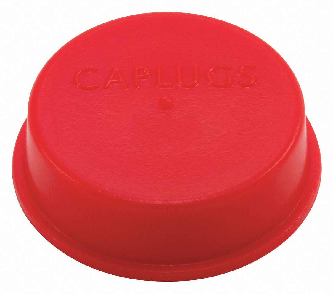 Caplugs Tapered Plastic Caps & Plugs - Pack Of 300 Red T-249-2 Caps For .890 OD / 1.090 ID Protection