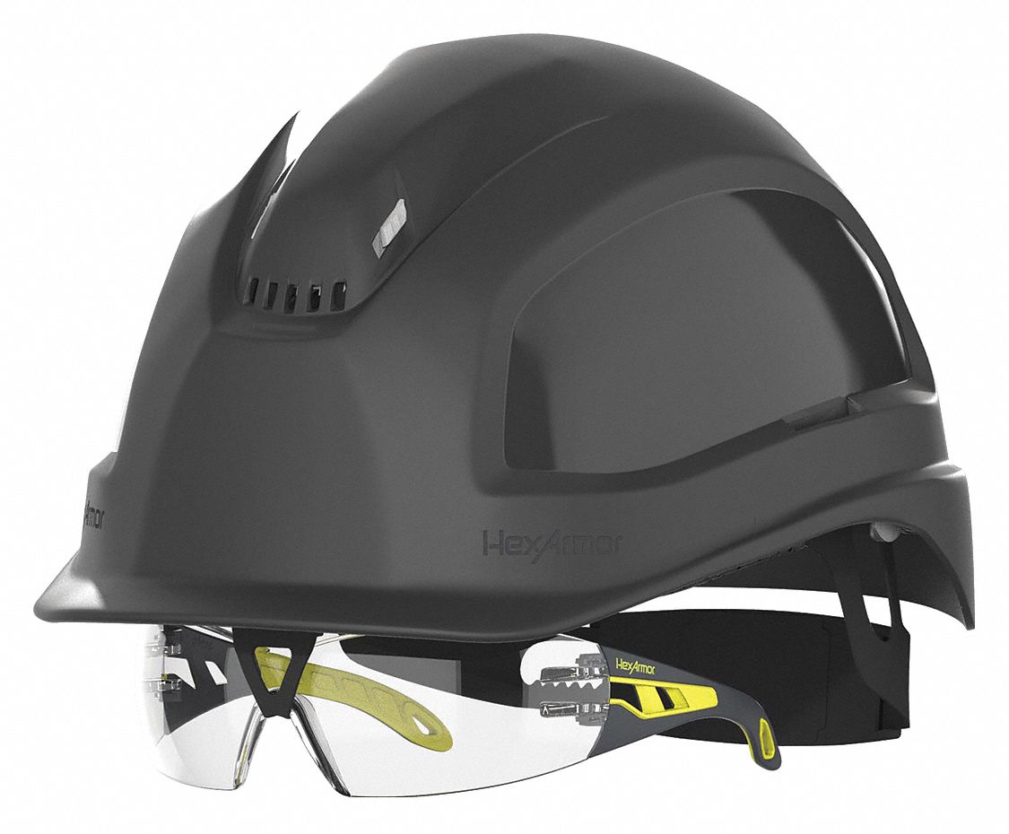 HEXARMOR Front Brim, Safety Helmet, Type 1, Class C ANSI Classification