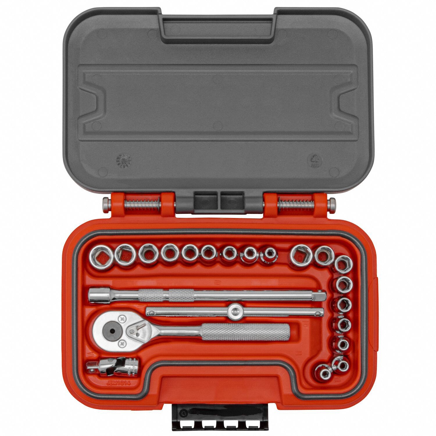 SOCKET SET,1/4IN DRIVE,22 PCS,METRIC/SAE
