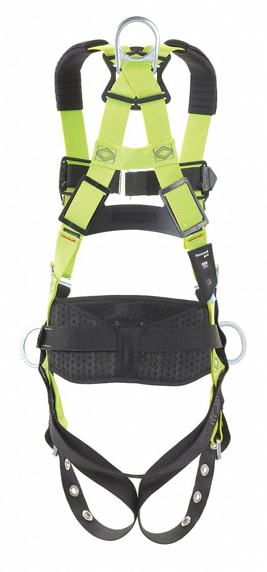 HARNESS, FALL PROTECTION, TONGUE BUCKLE, 420 LB, YELLOW, SZ S/M, STEEL W WEBBING