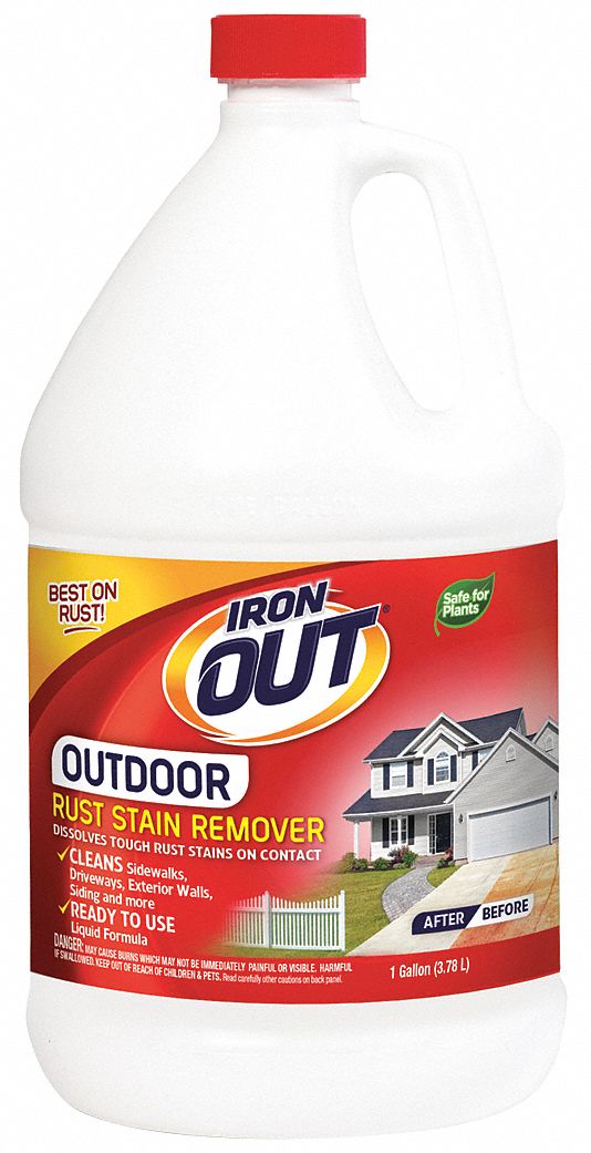 Rust Stain Remover: Jug, 1 gal Container Size, Ready to Use, Liquid, 4 PK
