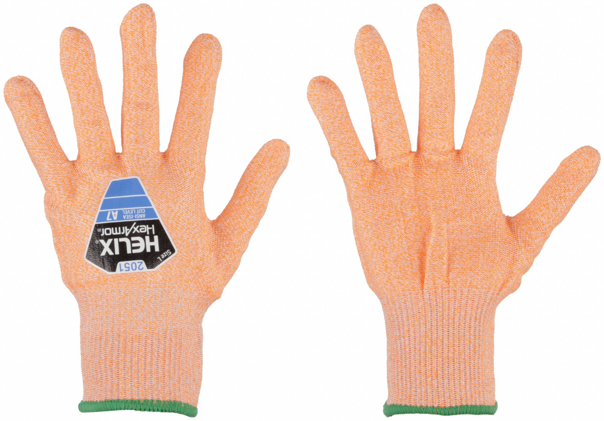GANTS TRICOT HELIX,TG(10),NIVEAU ANSI DE COUPE A7,NON TREMPÉ,PEHP,13GA,ORANGE