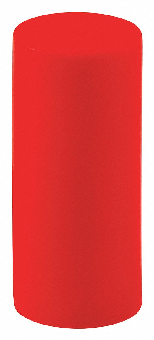 Sleeve Cap: LDPE, Red, 0.5 in Inside Dia, 0.88 in Inside Lg, Round, 1, 000 PK