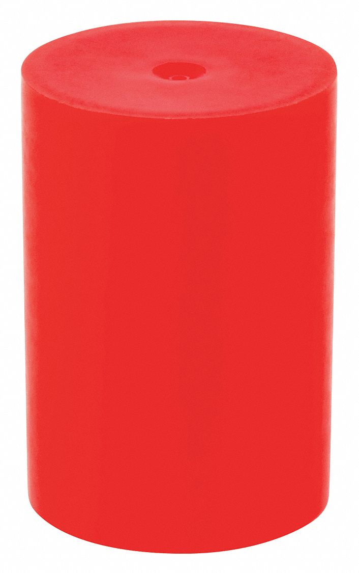 Sleeve Cap: LDPE, Red, 0.625 in Inside Dia, 0.88 in Inside Lg, Round, 1, 000 PK