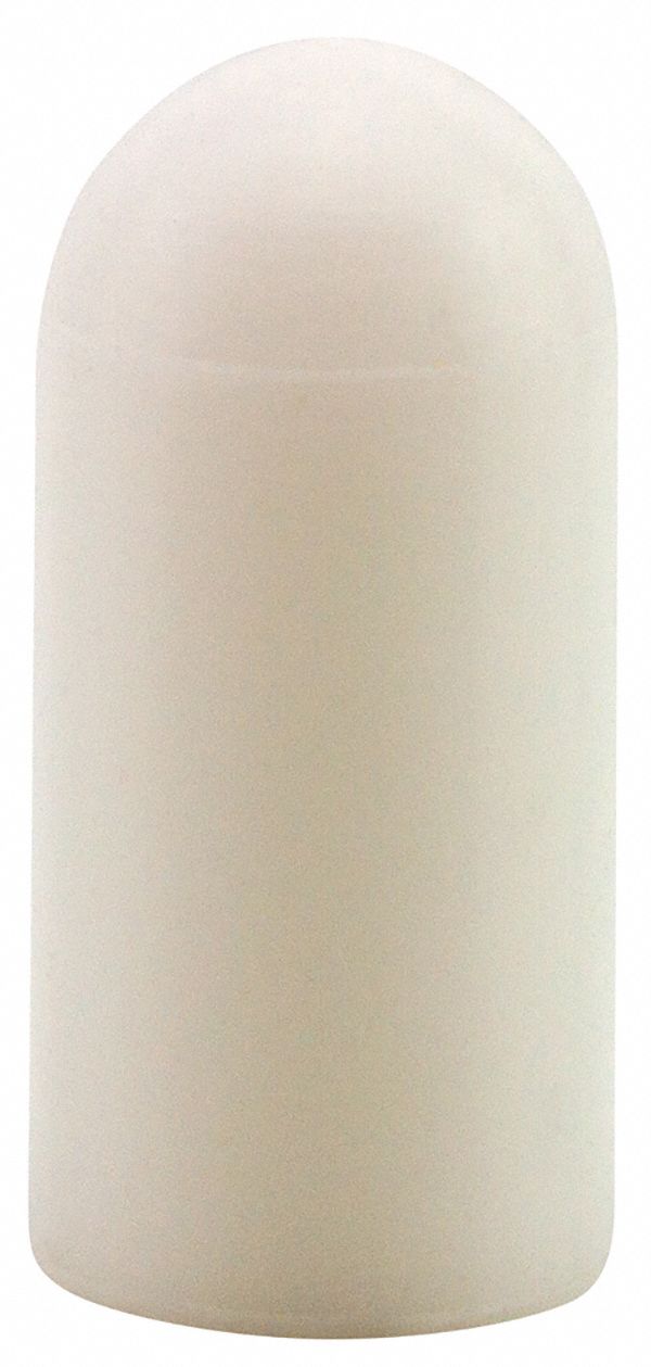 Straight Sided Cap: Silicone, White, 0.187 in Inside Dia, 0.5 in Inside Lg, Round, 1, 000 PK